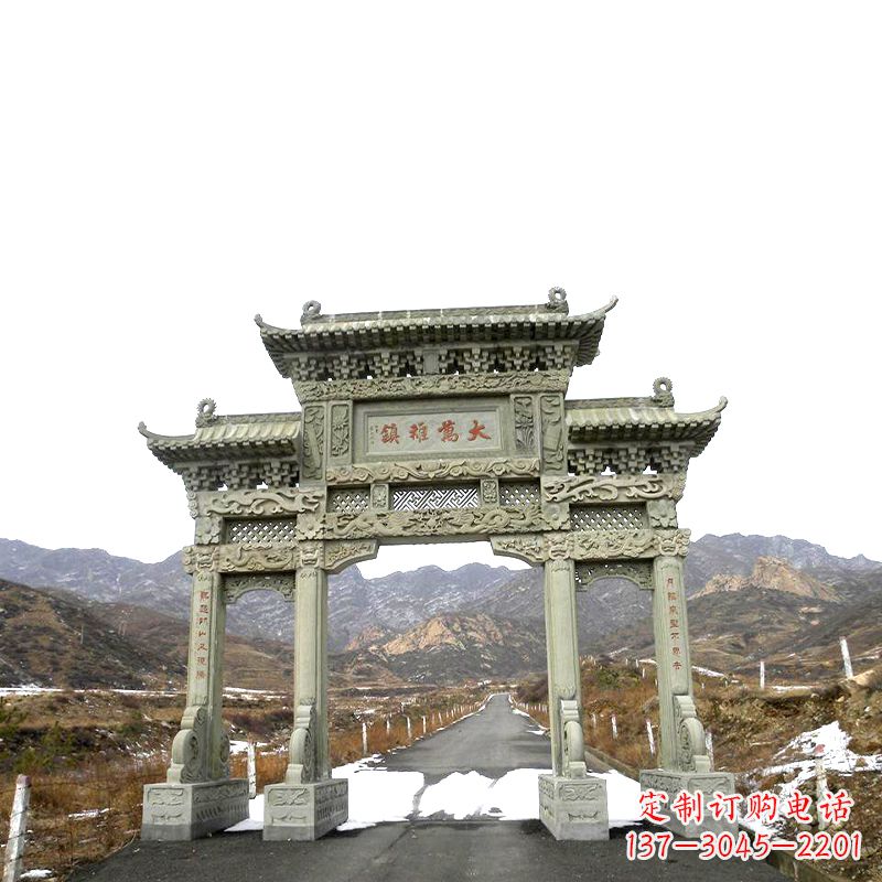 内江三门石牌坊雕塑——古韵依旧