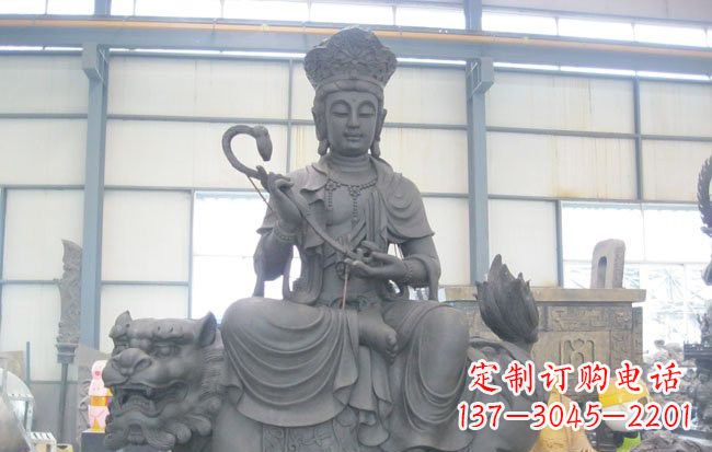 内江乘狮子的文殊菩萨石雕