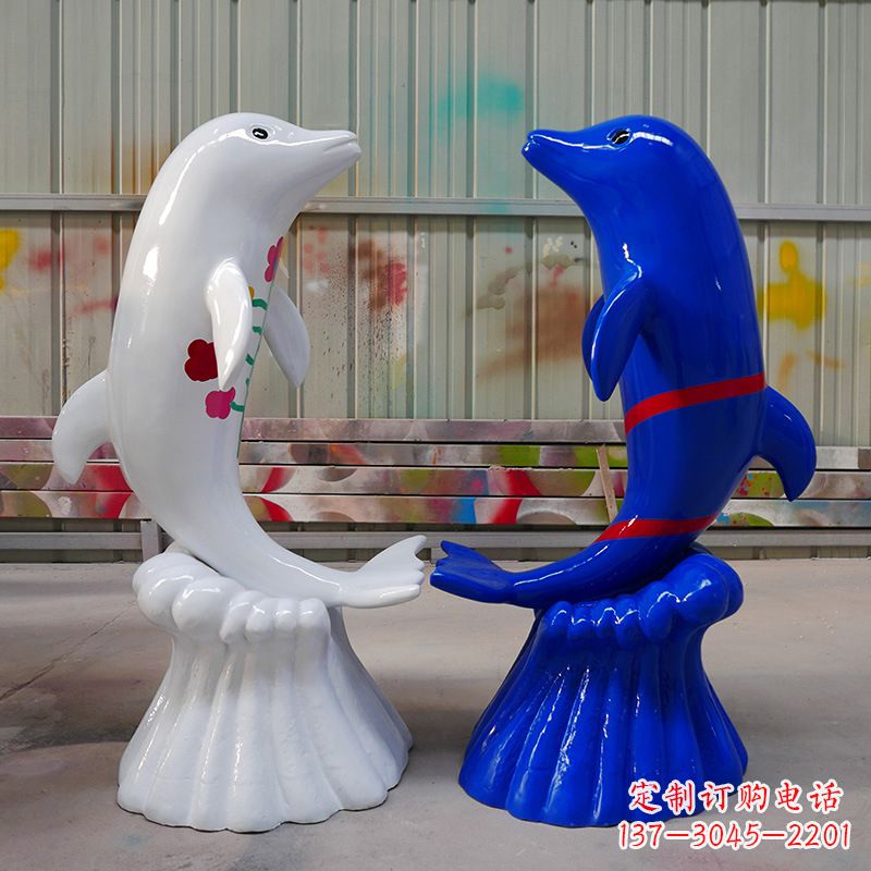 内江海豚雕塑美丽的景观装置