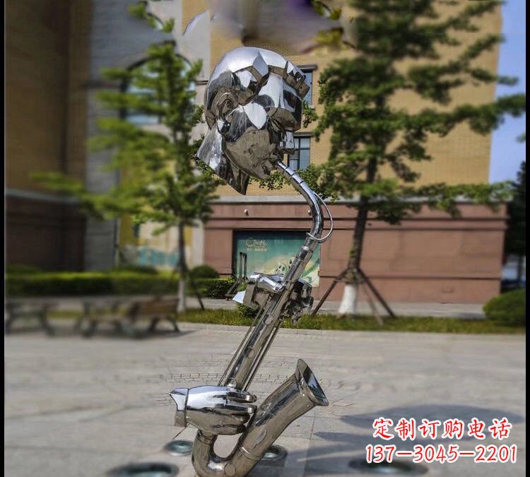 内江不锈钢萨克斯雕塑——展示音乐家的精神