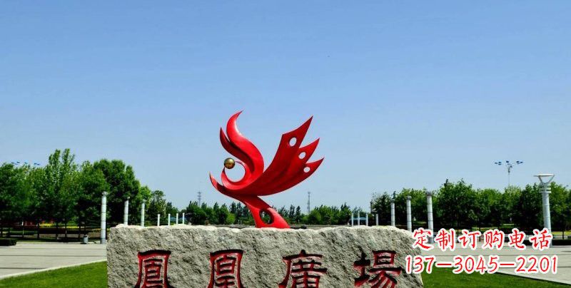 内江不锈钢凤凰雕塑奔放优雅的艺术之作
