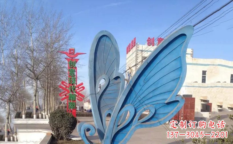 内江抽象不锈钢蝴蝶雕塑把美丽永久定格