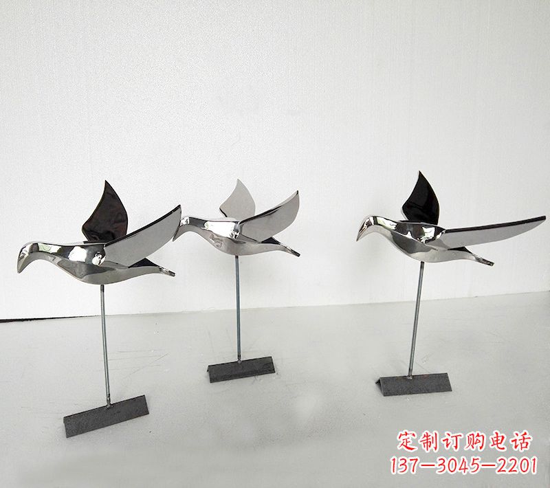 内江优雅的鸽子雕塑——不锈钢插件公园的精美装饰