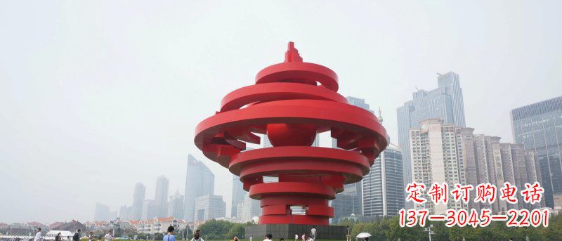 内江抽象火炬不锈钢五月的风广场景观雕塑