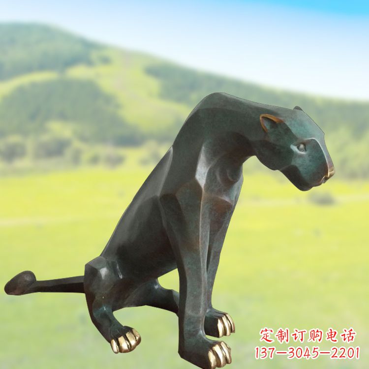内江精美铜质豹雕塑精致雕刻,精美外形