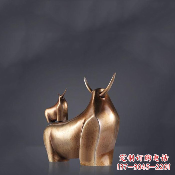 内江精美不锈钢生肖牛雕塑