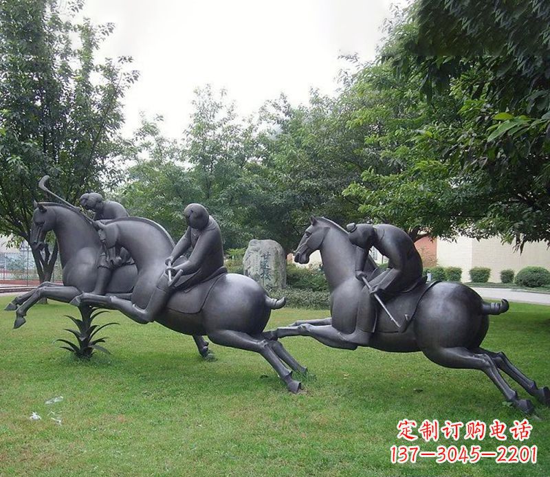 内江抽象人物骑马铜雕