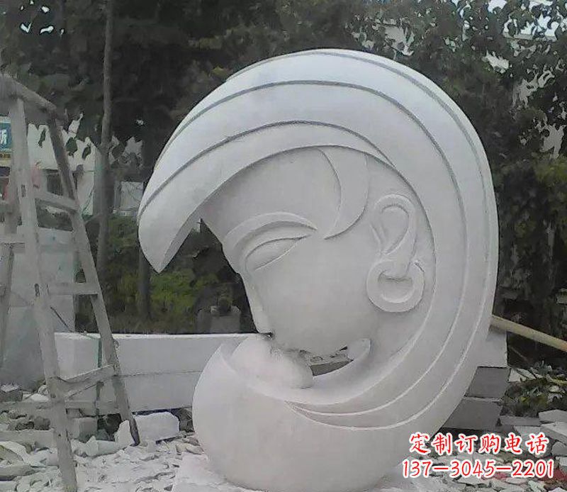 内江抽象人物头像石雕