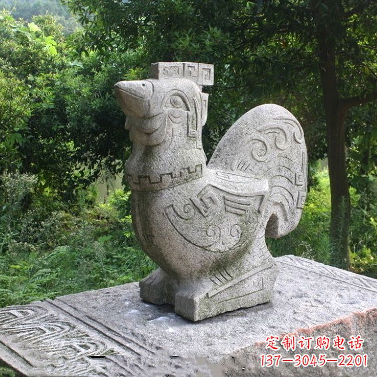 内江抽象生肖酉鸡动物石雕塑