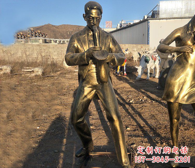 内江铜雕萨克斯风音乐人物