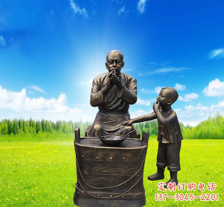内江糖果小品铜雕吹糖人