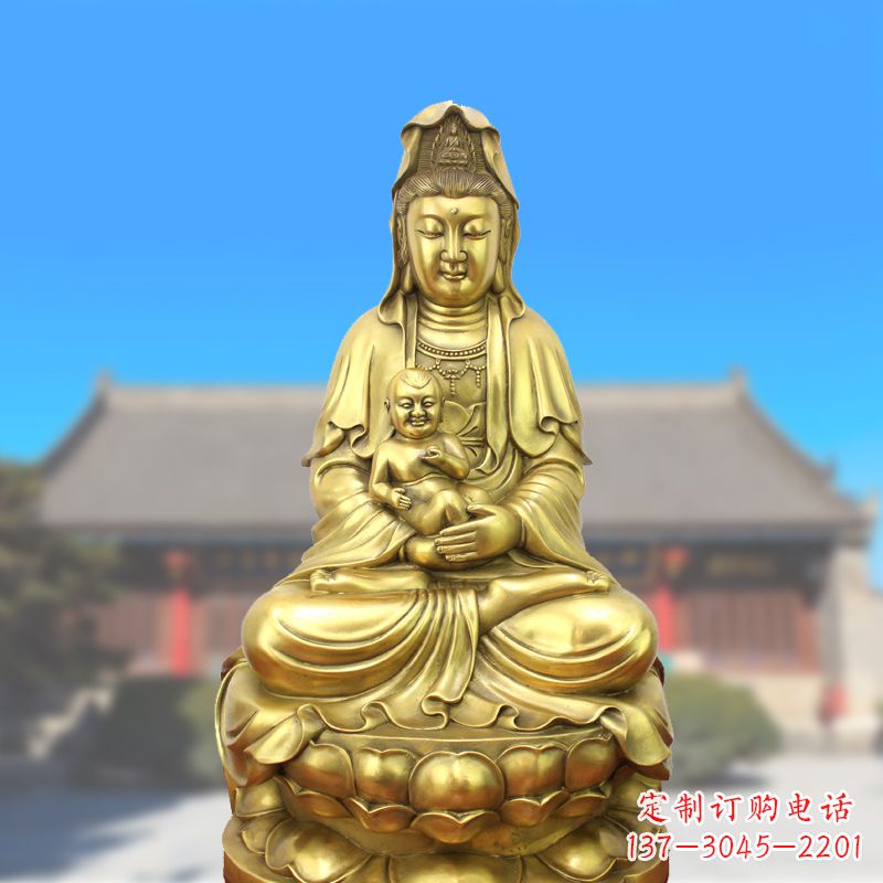 内江纯铜观音坐像