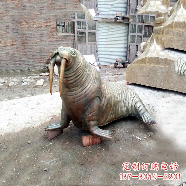内江纯铜海豹雕塑