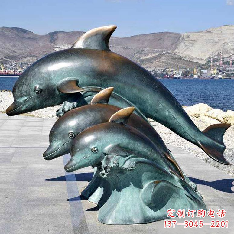 内江纯铜海豚动物雕塑