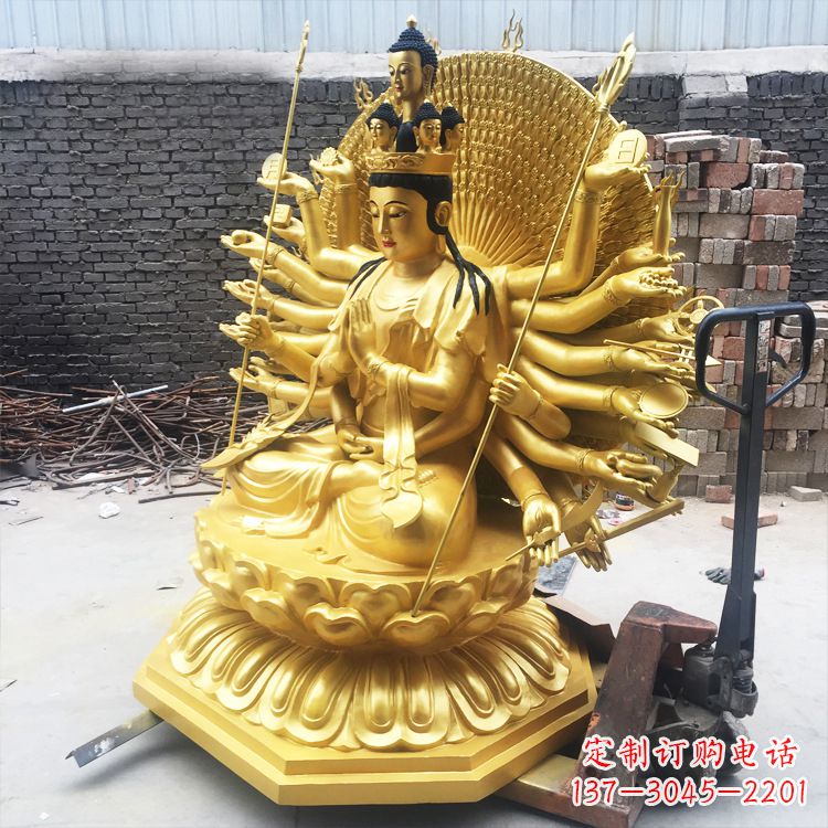 内江精美纯铜千手观音雕塑