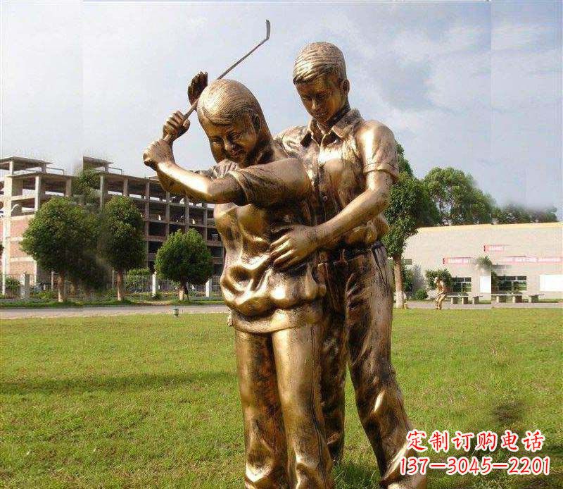 内江打保龄球人物铜雕