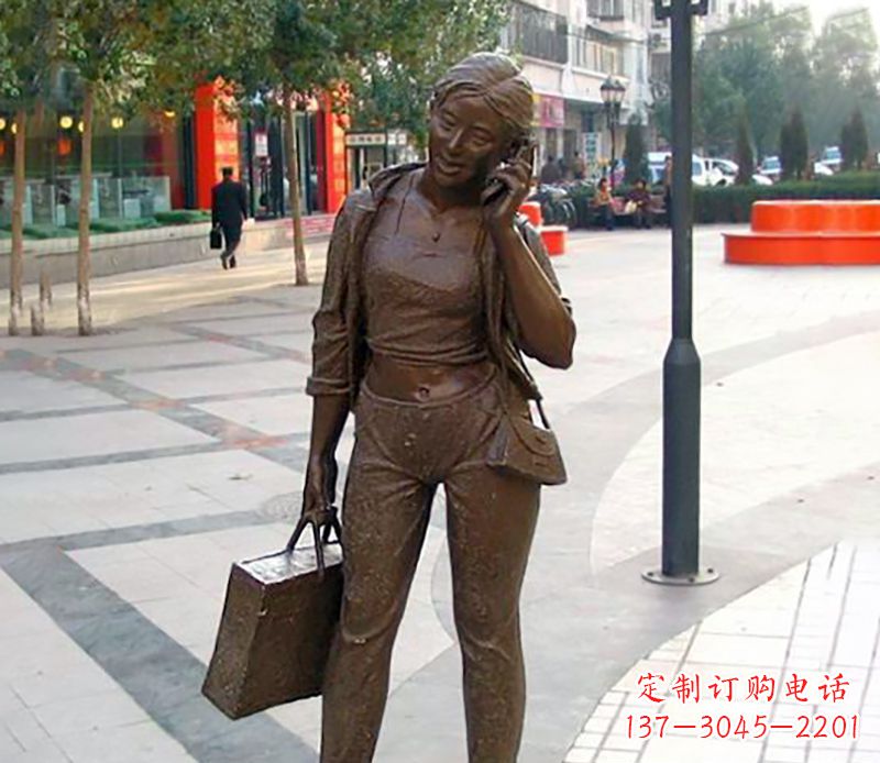 内江打电话女人现代人物雕塑
