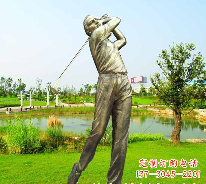 内江打高尔夫球人物铜雕222