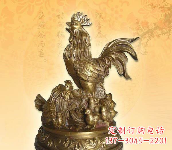 内江打鸣的公鸡铜雕