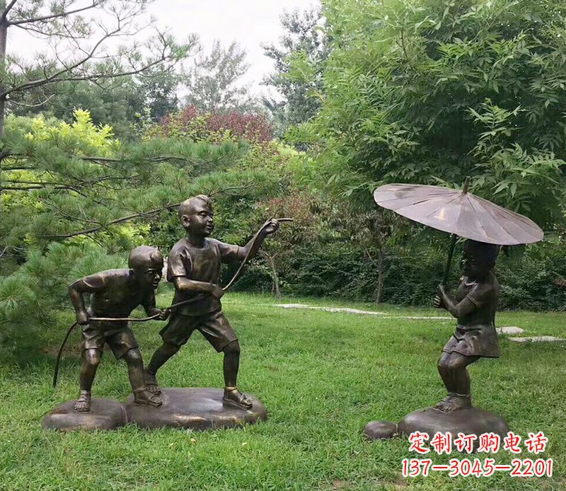 内江纪念儿童的美好时光——铜雕塑