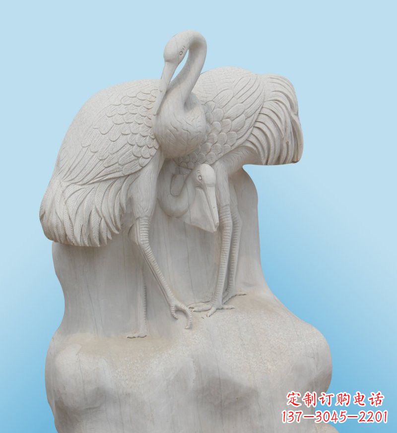 内江大理石制作的丹顶鹤雕塑