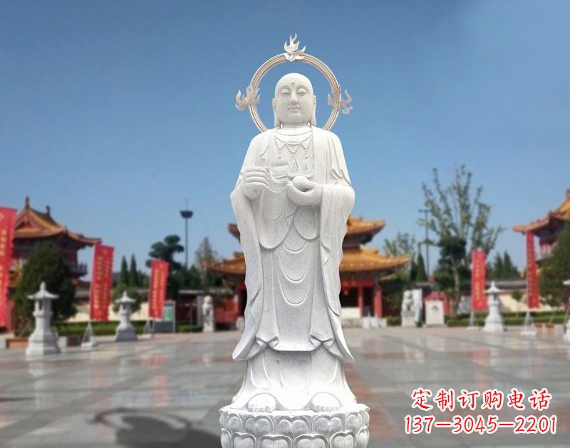 内江大理石地藏菩萨雕塑象征佛法的传承