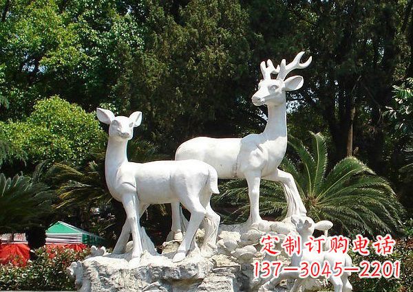 内江大理石公园动物小鹿石雕