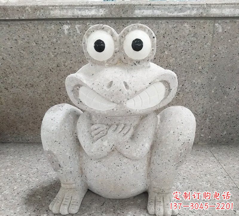 内江大理石公园精美青蛙雕塑