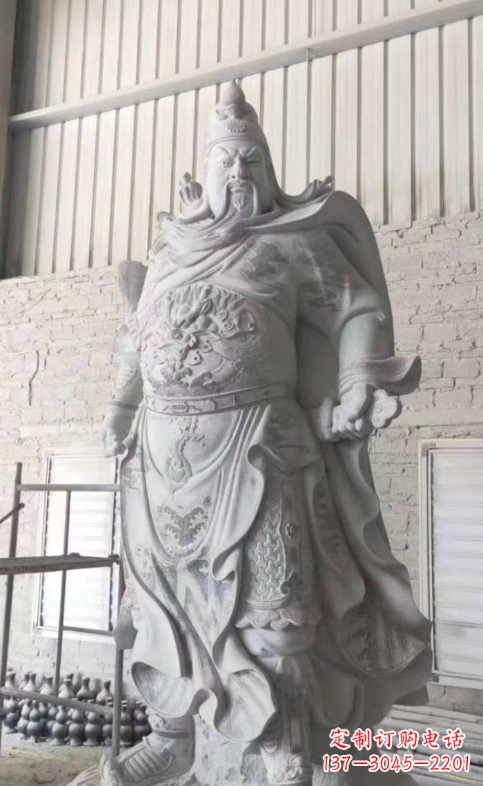 内江大理石关公雕塑,精美绝伦
