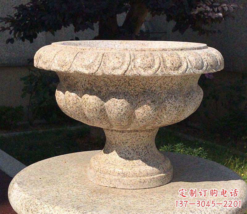 内江大理石花钵公园花盆石雕