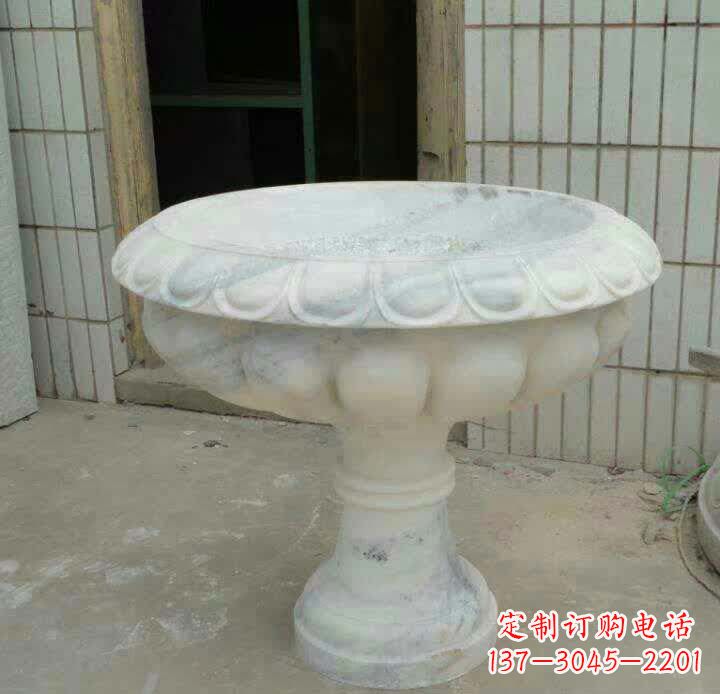 内江大理石花盆雕塑精美绝伦,艺术风采