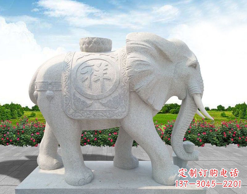 内江精美大理石大象雕塑