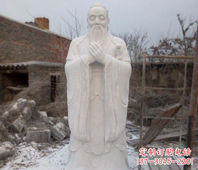 内江大理石孔子行教像古代名人石雕