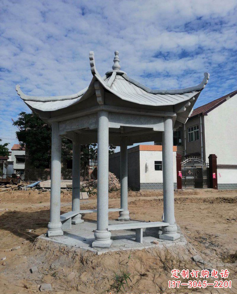 内江典雅大理石凉亭雕塑