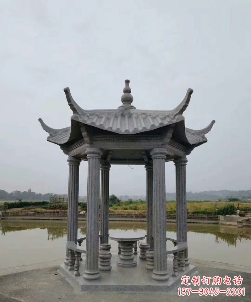 内江大理石凉亭石雕塑,优雅经典无双