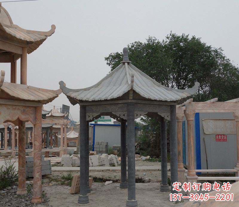 内江大理石六角凉亭公园石雕 (2)