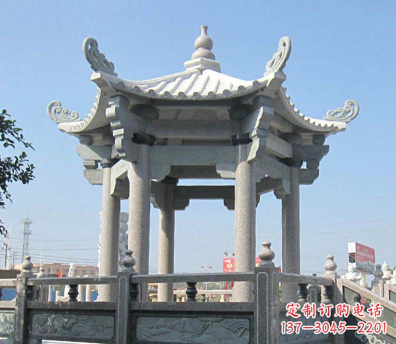 内江大理石六角凉亭石雕,为您的家园带来浪漫情怀