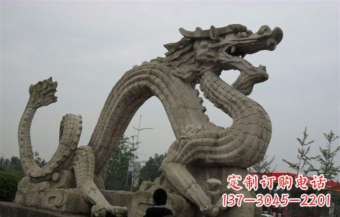 内江大理石龙雕塑,象征着力量与尊贵