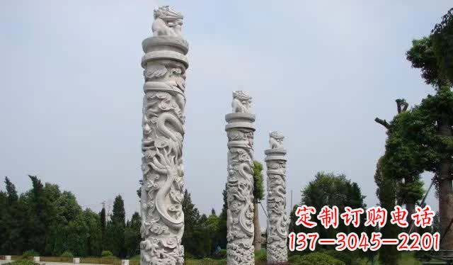 内江精美大理石龙柱雕塑