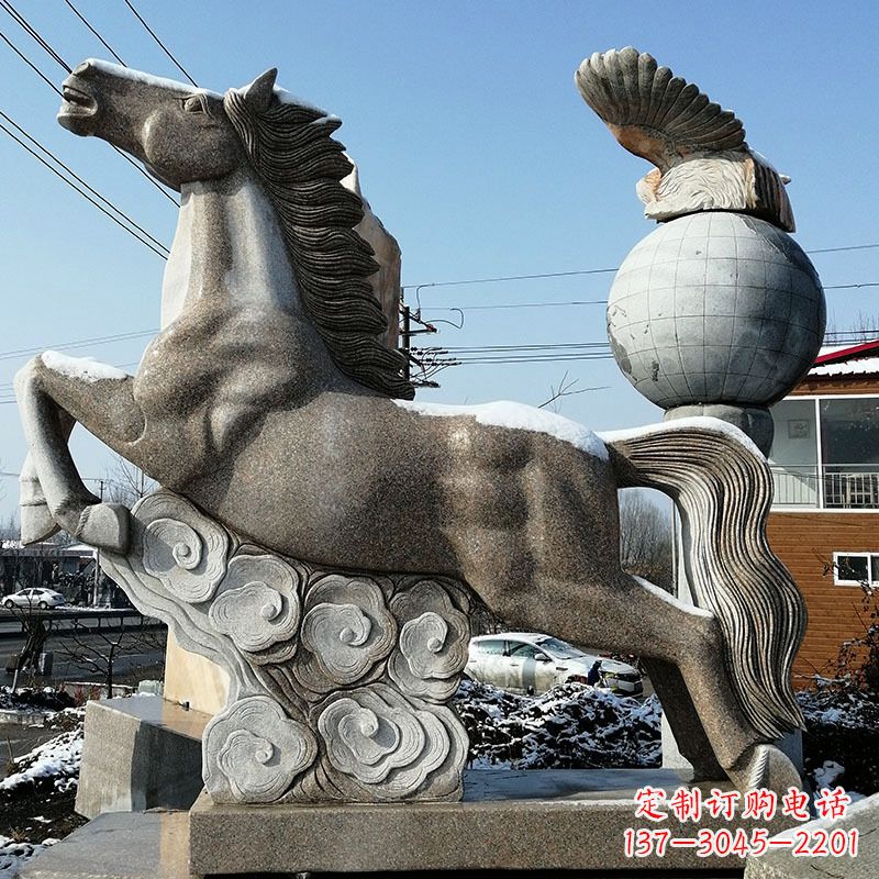 内江大理石马踏祥云雕塑