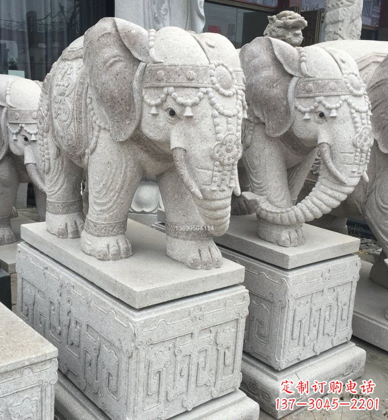 内江精美绝伦的大理石门口大象雕塑