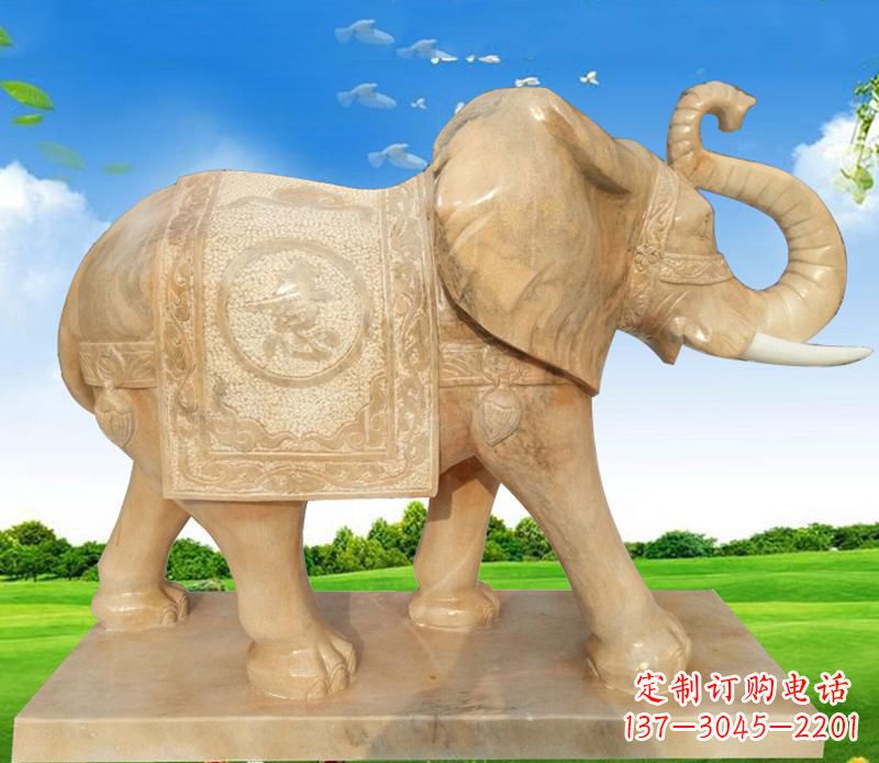 内江大理石喷水动物大象