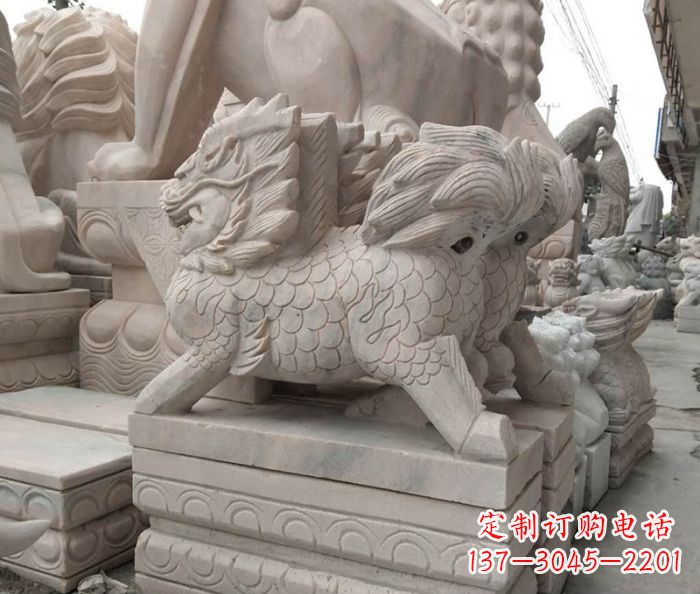 内江大理石麒麟古代神兽石雕