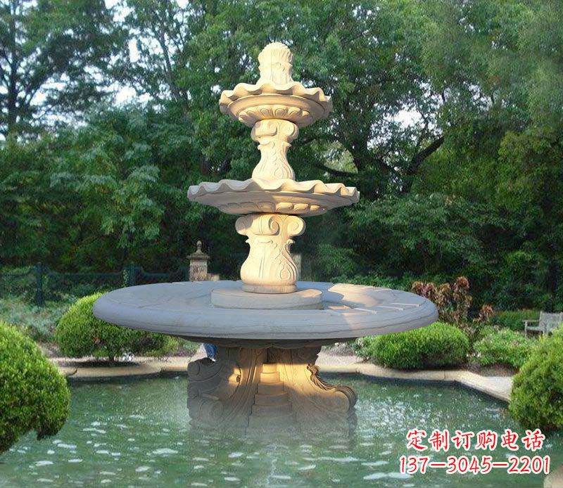 内江大理石三层喷泉雕塑