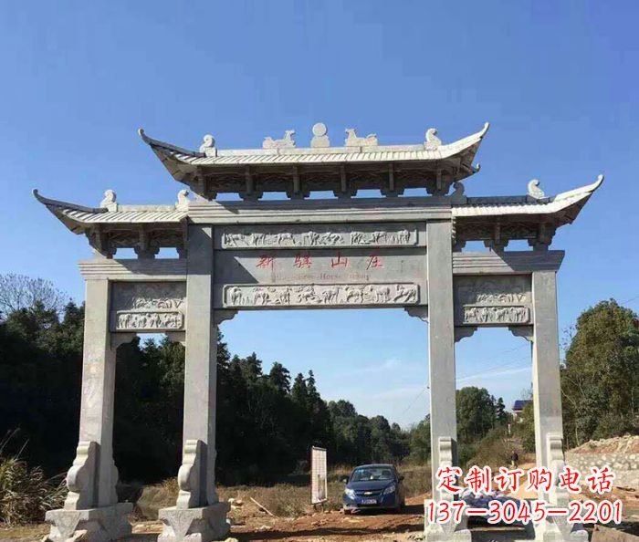内江精美石雕牌坊雕塑