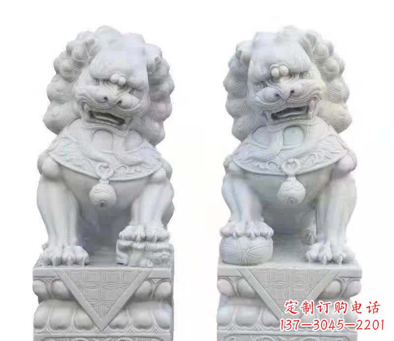 内江大理石狮子雕塑震撼视觉、传承文化