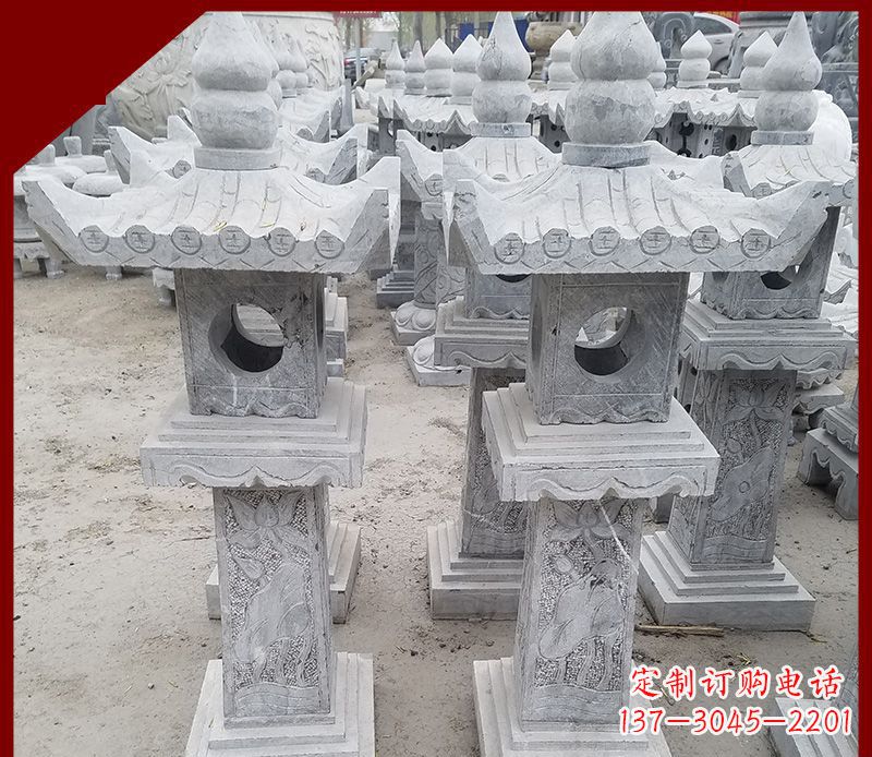 内江精美大理石石灯笼雕塑