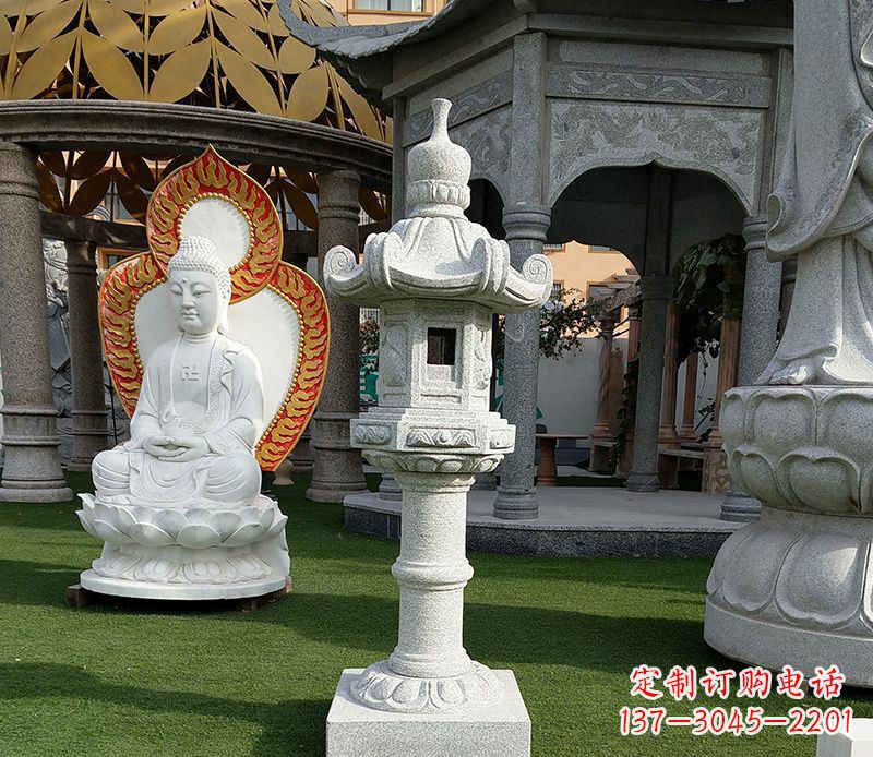 内江独特的大理石石灯笼寺庙石雕