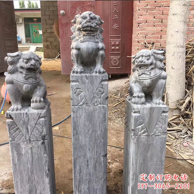 内江大理石栓马柱
