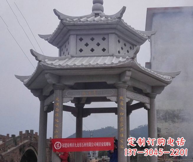 内江大理石双层石雕凉亭——独特的艺术结晶